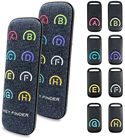Key Finder with Extra Backup Advanced Fabric RF Transmitter, Item Locator with 131ft Working Range, Wireless Key Tracker with 85dB Loud Beep, Pet/Wallet/Phone Tracker