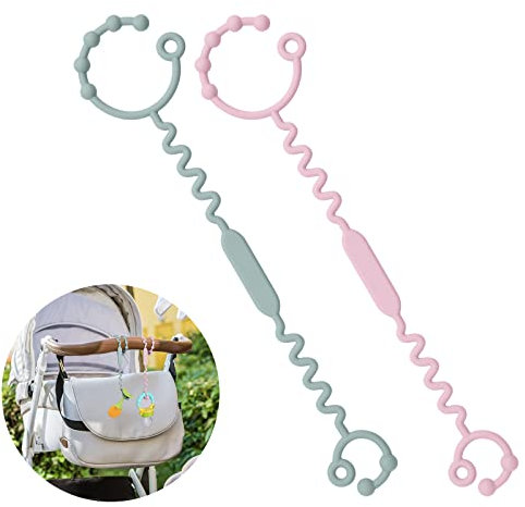Vicloon Correa de Juguete para Bebé,2 Piezas Cup Catcher de Silicona,Cuerda de Juguete para Bebé,Cinturón de Seguridad de Juguete para Cochecitos Sillas de Coche Tronas para Bebés