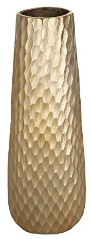EGLO LIVING Metallvase Nilgaut, Elegante Deko Vase, gehämmerte Dekovase für Wohnzimmer, Blumenvase aus Metall in Messing Gebürstet, Tischdeko 40,5 cm