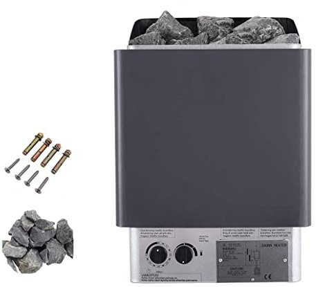 UIGJIOG Poêle De Sauna en Acier Inoxydable pour La Maison Hôtel Spa 3-9KW Poêle De Sauna Électrique Humide Sec Poêle De Sauna Contrôle Interne Thermostatique Intégré Chauffe Rapidement,6KW