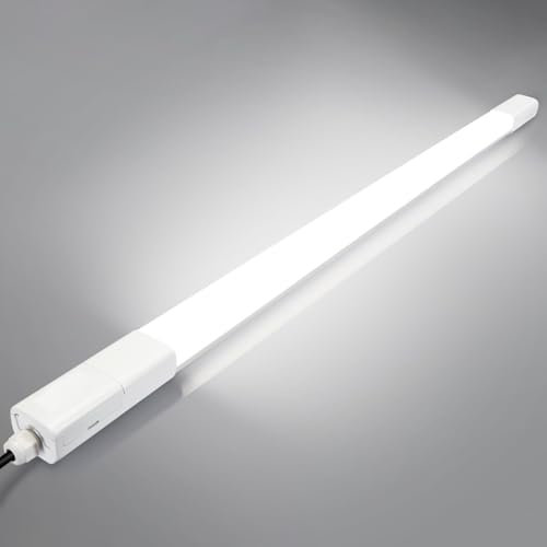 LED Feuchtraumleuchte 115CM 36W 4100LM LED Röhrelampe, TONFFI 4000K Neutralweiß Wannenleuchte im Reihenschaltung, IP65 Wasserfest Werkstattlampe für Feuchtraum Garage Keller Warenhaus Hobbyraum Büro