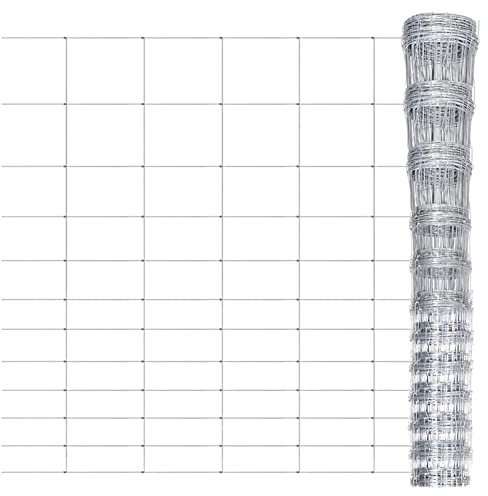 BaraSh Gartenzaun Verzinkter Stahl Silbern 50x1,6 m Hasendraht Feinmaschig Metallgitter Maschendrahtzaun Netz