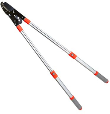 Forbice da Giardinaggio Telescopico con Cricchetto 20cm - Tronchese Tagliarami Manico Estensibile 70-104cm, Perfetto per Potatura Rami Alti, con Taglio a Cricchetto, 43x2x10cm