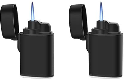 Navpeak 2 Pack Mini Torch Lighter Windproof Jet Flame Butane Gas Pocket Refillable for Candles, Outdoor, fireworks, Camping, Fireplaces, Gas Stoves, Ovens, BBQ & Survival Gear (Butane not included)
