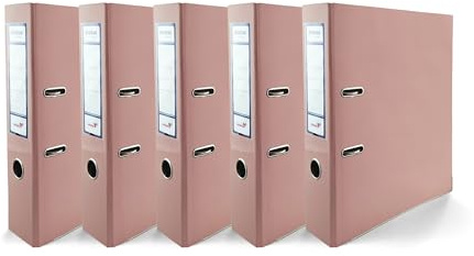 Netuno 5 x ringbok DIN A4 bred pastellrosa 7,5 cm glänsande plast PP