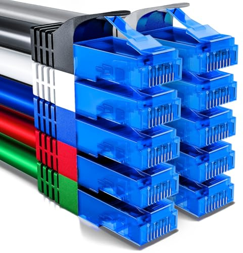 deleyCON 10x 1m CAT6 Netzwerkkabel Set - U-UTP RJ45 CAT-6 LAN Kabel Patchkabel Ethernetkabel DSL Switch Router Modem Repeater Patchpanel - Bunt