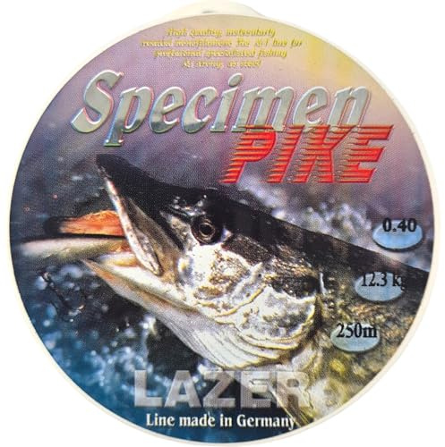LAZER LINE Hecht Monofil Angelschnur 250m Dia 0,40mm Test 12,3kg - Grün Schnur - Barsch & Zander Angel - Spinner Angeln - Raubfish Rig - Monofilament Angelsehne - Nylonfaden Vorfach – Vorfachschnur