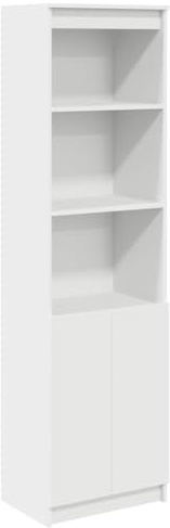 vidaXL Highboard White 50x35x180 cm Engineered Wood, cabinet, side cabinet, tall storage cabinet, storage cabinet, tall cabinet, tall cupboard