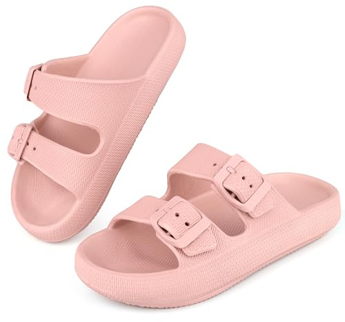 Buwege Chanclas de Baño y Playa Niña Niño Ajustable Eva Sandalias de Piscina Antideslizante Pantuflas De Verano Antideslizantes Kids Sliders Rosa 35 EU