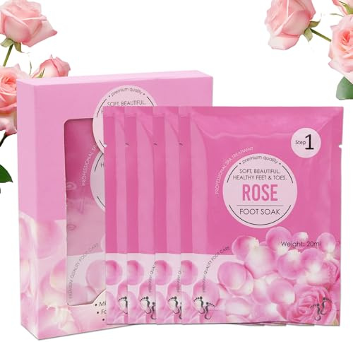 4er Fuß-Badesalz Set, Fußbad Vitalisierend, Badekristalle für Frauen (Rose)