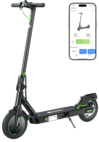 isinwheel S9Pro - Monopattino elettrico per adulti, autonomia 30 km, scooter elettrico 350 W, velocità 6/15/25 km/h, doppio freno, pneumatici da 8,5 pollici infrangibili, sospensione integrata