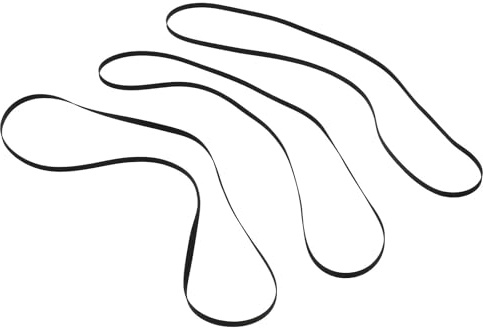 LIFKOME Correa Tocadiscos de Goma Negra Flexible y Resistente para Fonógrafo y VCR, Accesorio de Repuesto 3 Piezas para Transmisión Duradera