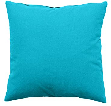 Enjoy Home, Coussin, Dimension 40 x 40 cm, 400 g, Turquoise, Coton certifié Oeko Tex, Lavable en Machine, Déhoussable avec Zip, Idéal pour Apporter de la Couleur à Vos canapés, Collection Panama