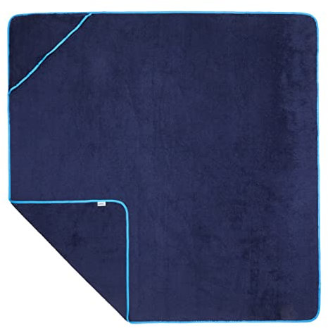 Sowel® Kapuzenhandtuch, 100% Bio-Baumwolle, Badetuch mit Kapuze für Erwachsene, Kinder und Babys, Größe 140x140 cm, Navy/Blau
