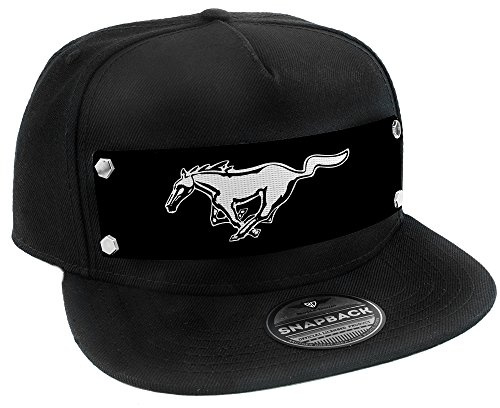 Buckle-Down Snapback Hat-Mustang Pony Logo White/Black Gorro/Sombrero, Multicolor, Talla única para Hombre