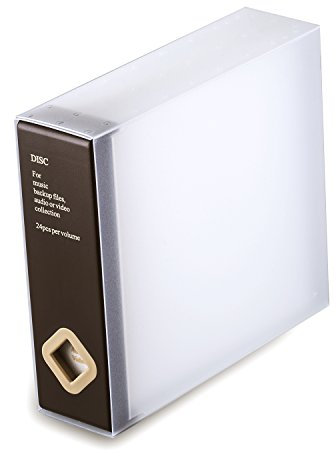 AhfuLife Range CD Range DVD, Marron Boite Rangement CD Protecteur, Rangement Dvd Boite Capacité de 24 Disques pour Voiture Bureau Masion, Cadeaux de Anniversaire ou Noël pour Amateurs de Disque