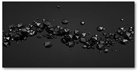 Tulup Glas-Bild Wandbild aus Glas - Wandkunst - Wandbild hinter gehärtetem Sicherheitsglas - Dekorative Wand für Küche & Wohnzimmer 100x50 - Kunst: modern & klassisch - 3D-Abstraktion - Schwarz