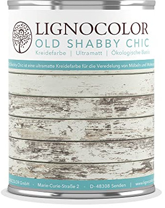 Lignocolor Kreidefarbe Shabby Chic Lack Landhaus Stil Vintage Look Chalky 1kg (Mint 060)