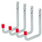 siwitec Wandhaken U-Form 125 x 86 mm verzinkt, 4er Set, Traglast: 35 kg, Schwerlasthaken, abgewinkelt