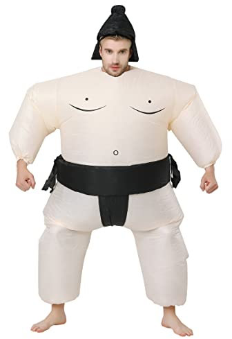 FXICH Traje Sumo Inflable - Disfraz de Carnaval/Halloween con Adultos, Traje Hinchable Cosplay Fiesta Navidad Talla Única 150-190cm