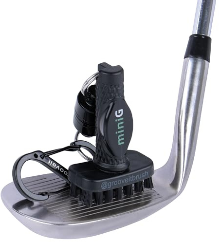 Grooveit Mini G The Dry Scrubber Brosse de Nettoyage pour Club de Golf Unisexe, Noir