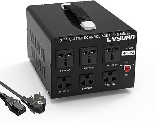 Yinleader Transformateur de Tension 3000 VA - Transformateur Toroïdal - Entrée : 110 V ou 220 V / Sortie : 110 V et 220 V - USA