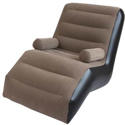 Milageto Inflatable Chair Sofa Folding Lazy Sofa Folds Compactly,Soft, Gaming Lounger for Home Festivals Bed Garden,Sleeping, Brown