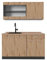 Vicco Singleküche R-Line, Küchenzeile Single, Artisan Eiche/Anthrazit, 140 cm, AP Eiche
