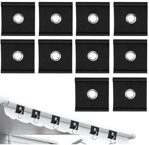 WUSJCOF 10 crochets de jonc pour rail de jonc 5/6mm - 7/8mm, accessoires de crochet pour caravane, store, accessoires de camping, crochets de marquise pour rail de jonc et rail de jonc (Noir)