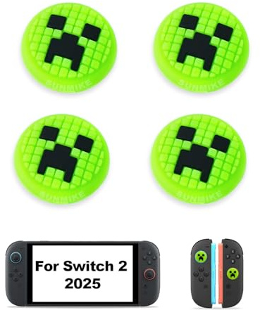 Cappucci Joystick per Nintendo Switch 2 2025, 4 PCS Silicone Covers Joystick Switch 2 Joy Con Copri Levette Analogiche Morbide Accessori Giochi Carini Migliora Esperienza Gioco (Verde)