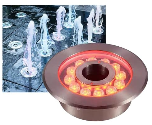 Luci RGB sommergibili - Lampada a LED per fontana ad anello, faretto per fontana da incasso impermeabile IP68, luci da giardino in acciaio inossidabile, luce subacquea a LED quadrata da 12 V per parc