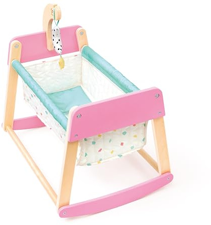 Hape Sweet Dreams - Culla per bambole, accessori per bambole giocattolo, culla in legno