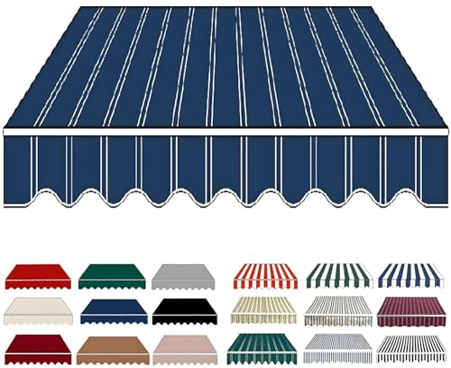 Telo di Ricambio per Tenda da Sole Retrattile, Tessuto Impermeabile per Rinnovo Tendone Esterno, Parasole in Tela Copertura Sostitutiva per Balcone Terrazzo Giardino(Navy blue,8x6.5ft/250x200cm)