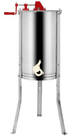 Bonnlo Extracteur de Miel Manuel, Centrifugeuse Séparateur Miel en Acier Inoxydable avec Support, Équipement d'Apiculture pour Extraction de Miel (3 CADRES)