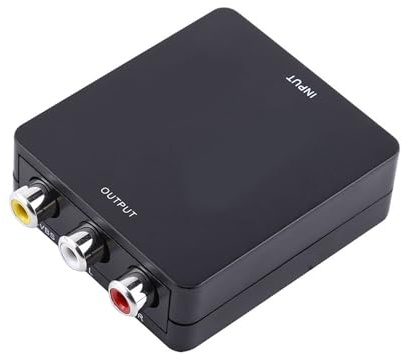 OVAQUIXI Till AV Converter Svart Mini HDMI2AV Adapter 1080p Composite CVBS Stereo Plug and Play NTSC PAL för Gammal TV VHS VCR DVD Recorder TV Stick (Svart)
