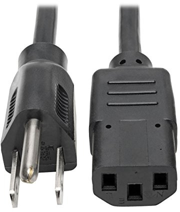 Tripp Lite Standard Computer Power Cord 10A,18AWG (NEMA 5-15P to IEC-320-C13) 10-ft.(P006-010) black