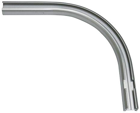 GARDINIA Extensiones de riel de cortina de 1 vía, ángulo de 90°, 12/13 cm, aluminio