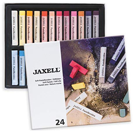 Honsell Jaxell Soft 47643 - Set di 24 gessetti pastello per la vita morta, colori ricchi, per lavori precisi e precisi, per artisti, pittori, scuola, lezioni d'arte, formazione