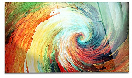 Giallobus - CUADRO SOBRE VIDRIO ACRÍLICO PLEXIGLASS - ABSTRACT DESIGN - VORTEX COLOR - 80X140CM