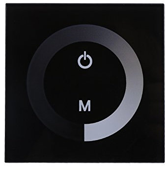 Yusat Controller per Pannello a Sfioramento a Parete DC 12V-24V Interruttore Dimmer per Pannello a Sfioramento Monocolore per Striscia Luminosa a LED (Nero)