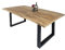 SAM Esstisch Derek 200 x 100 cm, Mangoholz massiv, lackiert & naturfarben, Baumkantentisch mit U-Metallgestell in Mattschwarz, echte Baumkante, 26 mm