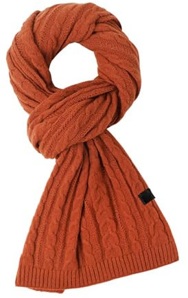BOTCAM Langer Strickschal für Herren, stilvoller Damen-Winterschal, warm und weich Schwarzer Schal Herren (Orange, One Size)