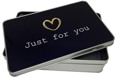 Lunar Shadow Just for you Black with Gold Heart Gift for Boyfriend or Girlfriend StorageTin