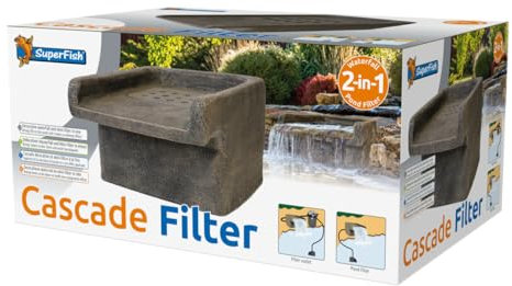 Superfish Decorative Waterfall Water Ornament and Pond Cascade Filter 2 in 1