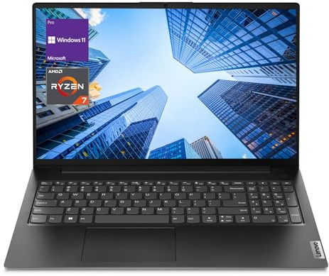 Lenovo V-Series V15 Business Laptop, 15.6 FHD Display, AMD Ryzen 7 7730U, 40GB RAM, 1TB SSD, Numeric Keypad, HDMI, RJ45, Webcam, Wi-Fi, Windows 11 Pro, Black