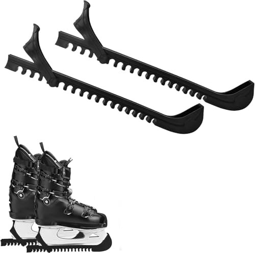 FVFVAHO Schlittschuhschoner für Eishockey-Schlittschuhe, Eiskunstlauf-Schutz, verstellbare Schlittschuh-Schutz, Eishockey-Zubehör für Kinder und Erwachsene, Eiskunstlauf (Schwarz)