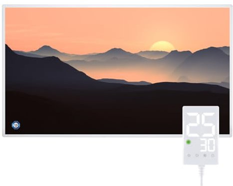 Hocosyme Calefactor Bajo Consumo 800W, Calefacción por Infrarrojos Pared con termostato táctil Hasta 125 Grados Centígrados -Pintura a tinta