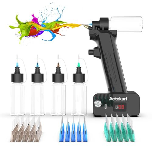 Actekart No-Clean Airbrush-Set mit Einwegdüse (50 Stück x 0,2 mm & 100 Stück x 0,3 mm & 100 Stück x 0,5 mm Einwegdüsen), wiederaufladbar, tragbar, schnurlos
