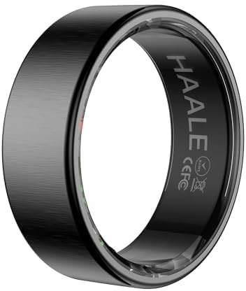 Smart Ring Fitnesstracker Rostfritt Stål För Män Och Kvinnor | Bluetooth 5.0 till Android och iOS; IP68 vattentät; övervakar sömn, stress, cykel; gratis HAALE-app ingår