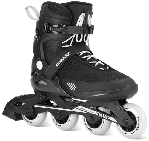COSMOID Men's Adult Fitness Inline Skate, Outdoor Street Blades Roller Adult Male, Professional Fitness Roller Skates Blades,Black,Size 5-12,Move